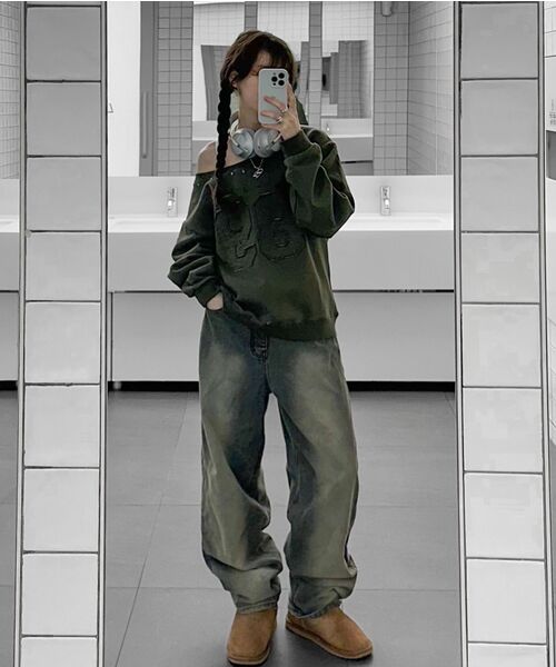 Midnight Move（ミッドナイトムーブ）の「89 rivet mtm [khaki]（スウェット・レディース・その他・FREE）」の16枚目の写真