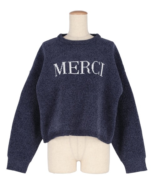 coca(coca)(コカ)の「ウォッシャブルモールニットロゴトップス(ニット/セーター・レディース・ネイビー/ホワイト・M/L)」の22枚目の写真