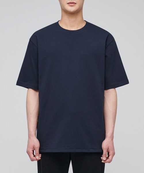 MUSINSA STANDARD（ムシンサスタンダード）の「リラックスフィットクルーネックストリングTシャツ[ネイビー]（Tシャツ/カットソー・メンズ・その他・SMALL/MEDIUM/LARGE）」の2枚目の写真