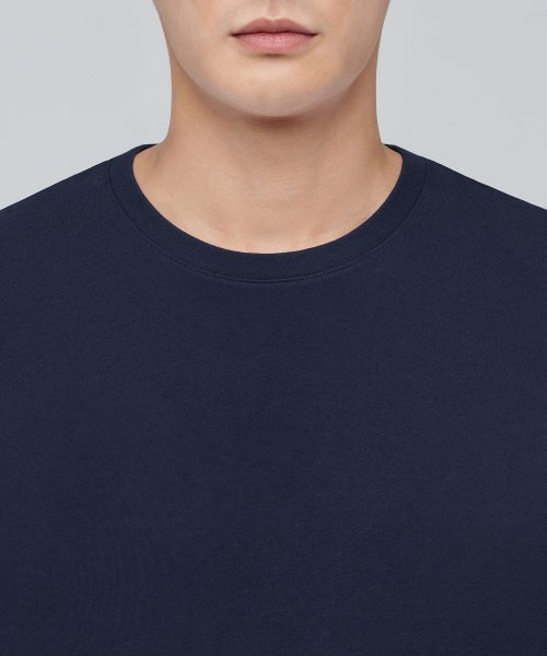 MUSINSA STANDARD（ムシンサスタンダード）の「リラックスフィットクルーネックストリングTシャツ[ネイビー]（Tシャツ/カットソー・メンズ・その他・SMALL/MEDIUM/LARGE）」の4枚目の写真