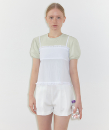 SINOON（シヌーン）の「Layered Frill Blouse (White)（シャツ/ブラウス・レディース）」