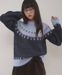 glitter nordic pattern knit / グリッターノルディック柄ニット