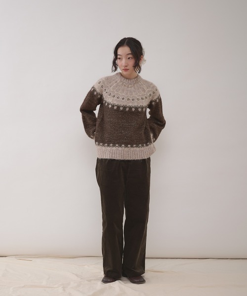MUHET(ミュエータ)の「glitter nordic pattern knit / グリッターノルディック柄ニット(ニット/セーター・レディース・グレー/アイボリー/ブラウン/ネイビー・FREE)」の18枚目の写真