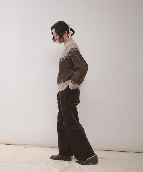 MUHET(ミュエータ)の「glitter nordic pattern knit / グリッターノルディック柄ニット(ニット/セーター・レディース・グレー/アイボリー/ブラウン/ネイビー・FREE)」の19枚目の写真