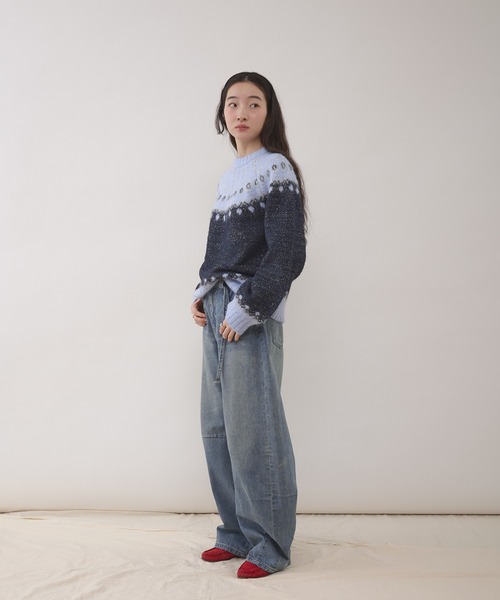 MUHET(ミュエータ)の「glitter nordic pattern knit / グリッターノルディック柄ニット(ニット/セーター・レディース・グレー/アイボリー/ブラウン/ネイビー・FREE)」の11枚目の写真