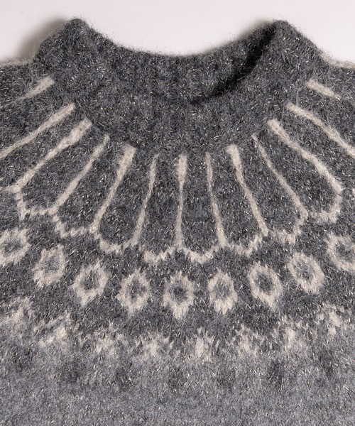 MUHET(ミュエータ)の「glitter nordic pattern knit / グリッターノルディック柄ニット(ニット/セーター・レディース・グレー/アイボリー/ブラウン/ネイビー・FREE)」の21枚目の写真
