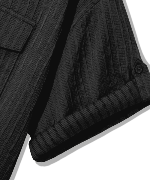 TRILLION（トリリオン）の「リンクルシアーオーバーフィットロールアップ半袖シャツ[ブラック]（シャツ/ブラウス・メンズ・その他・MEDIUM/LARGE/X-LARGE）」の10枚目の写真