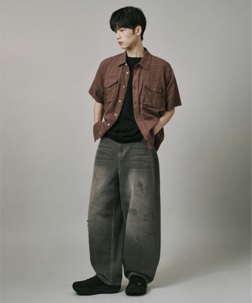 Verdnt（バーダント）の「ボリュームカーゴチェックシャツ【ブラウン】（シャツ/ブラウス・レディース・ブラウン・SMALL/MEDIUM/LARGE）」の6枚目の写真