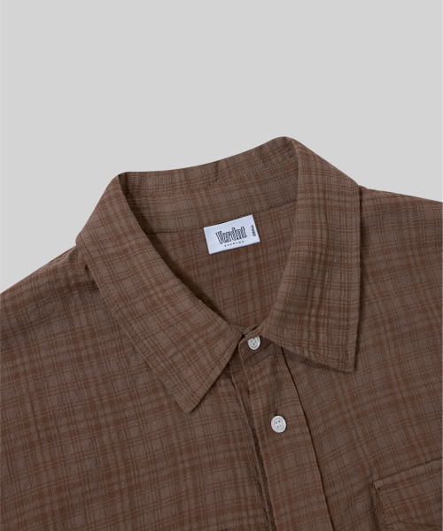 Verdnt（バーダント）の「ボリュームカーゴチェックシャツ【ブラウン】（シャツ/ブラウス・レディース・ブラウン・SMALL/MEDIUM/LARGE）」の7枚目の写真
