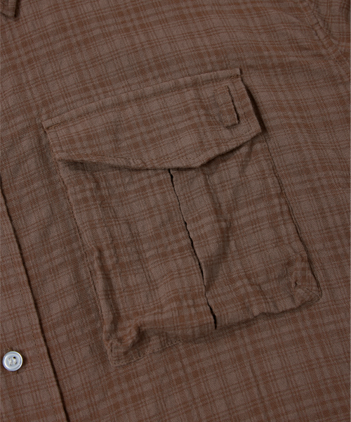 Verdnt（バーダント）の「ボリュームカーゴチェックシャツ【ブラウン】（シャツ/ブラウス・レディース・ブラウン・SMALL/MEDIUM/LARGE）」の8枚目の写真