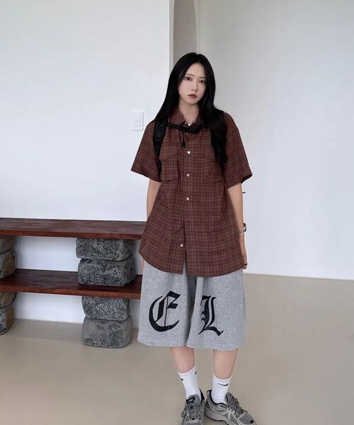 Verdnt（バーダント）の「ボリュームカーゴチェックシャツ【ブラウン】（シャツ/ブラウス・レディース・ブラウン・SMALL/MEDIUM/LARGE）」の10枚目の写真