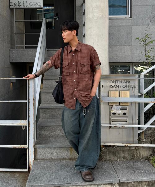 Verdnt（バーダント）の「ボリュームカーゴチェックシャツ【ブラウン】（シャツ/ブラウス・レディース・ブラウン・SMALL/MEDIUM/LARGE）」の13枚目の写真