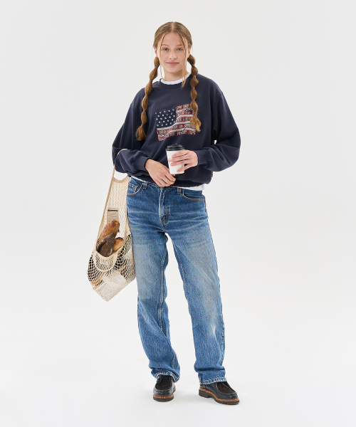 AECA(エイカ)の「EASY & FREE FLAG SWEAT SHIRTS-NAVY(スウェット・レディース・その他・LARGE/X-LARGE/SMALL/MEDIUM)」の21枚目の写真
