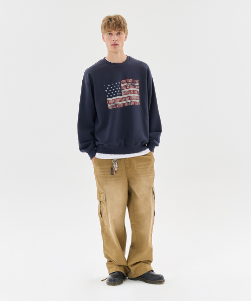 AECA(エイカ)の「EASY & FREE FLAG SWEAT SHIRTS-NAVY(スウェット・レディース・その他・LARGE/X-LARGE/SMALL/MEDIUM)」の11枚目の写真