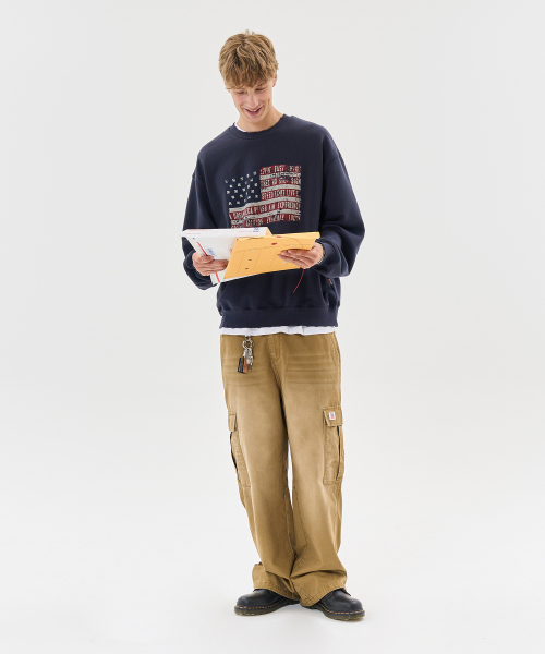 AECA(エイカ)の「EASY & FREE FLAG SWEAT SHIRTS-NAVY(スウェット・レディース・その他・LARGE/X-LARGE/SMALL/MEDIUM)」の12枚目の写真