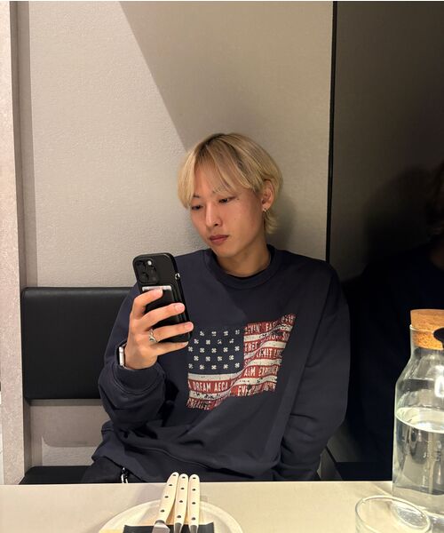 AECA(エイカ)の「EASY & FREE FLAG SWEAT SHIRTS-NAVY(スウェット・レディース・その他・LARGE/X-LARGE/SMALL/MEDIUM)」の2枚目の写真