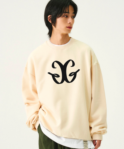 GRAVER（グレーバー）の「[ユニセックス]Gロゴスウェット_クリーム（スウェット・レディース・クリーム・LARGE/X-LARGE/SMALL/MEDIUM）」の3枚目の写真