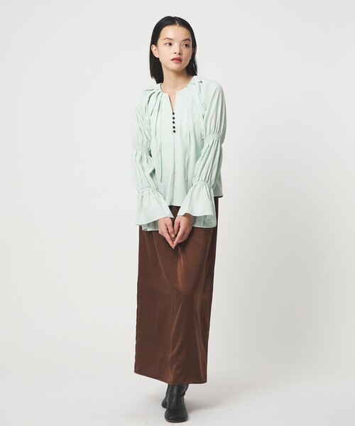 EMMEL REFINES(エメルリファインズ)の「<EMMEL REFINES>EM フロントボタン ソデシャーリング ブラウス(シャツ/ブラウス・レディース・ライム/クリーム/ライラック・FREE)」の15枚目の写真