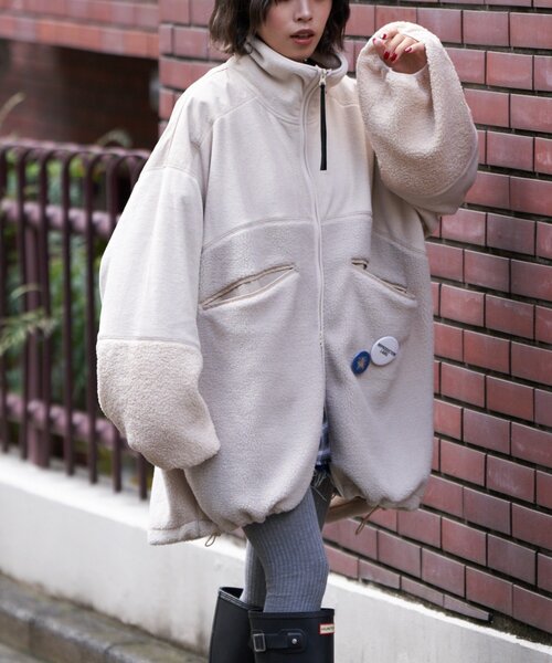 セール】【etsinta/エシンタ】リメイクフリースオーバージャケット