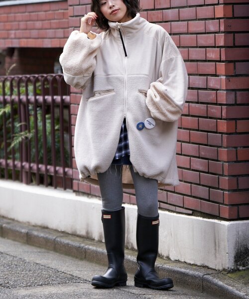 etsinta（エシンタ）の「【etsinta/エシンタ】リメイクフリースオーバージャケット（ブルゾン・レディース・ブラウン/チャコールグレー/アイボリー・ONE SIZE）」の17枚目の写真