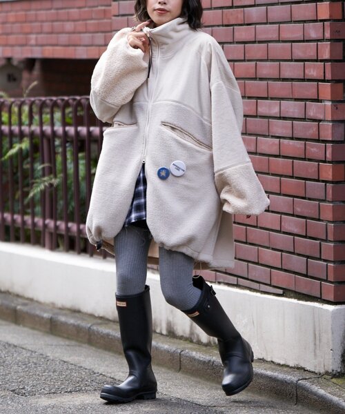 etsinta（エシンタ）の「【etsinta/エシンタ】リメイクフリースオーバージャケット（ブルゾン・レディース・ブラウン/チャコールグレー/アイボリー・ONE SIZE）」の19枚目の写真