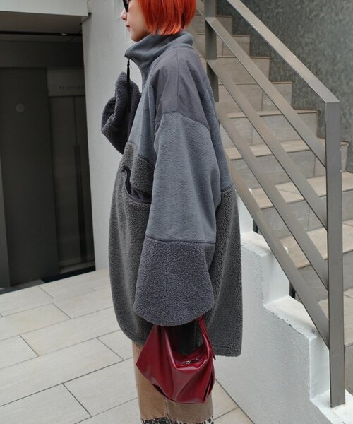 セール】【etsinta/エシンタ】リメイクフリースオーバージャケット