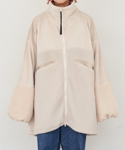 セール】【etsinta/エシンタ】リメイクフリースオーバージャケット