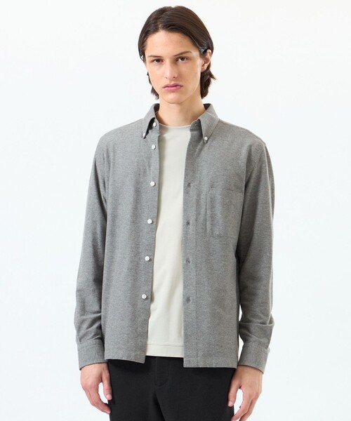 MACKINTOSH PHILOSOPHY（ﾏｯｷﾝﾄｯｼｭ ﾌｨﾛｿﾌｨｰ）の「シャンブレーネル スクエアボタンダウン（シャツ/ブラウス・メンズ・グレー系その他2/ネイビー/ベージュ系その他7/ホワイト・38/40/42）」の2枚目の写真