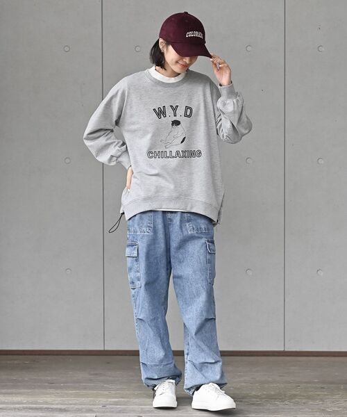 rps(アールピーエス)の「WYDキャット裏毛プルオーバー(スウェット・レディース・マスタード/杢グレー/アイボリー・フリー)」の14枚目の写真