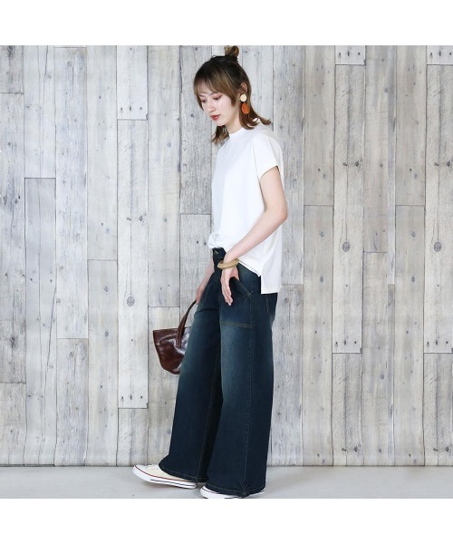 aity(アイティ)の「デニムワイドベイカーパンツ(デニムパンツ・レディース・ネイビー/ワンウォッシュ/ブルー・M/L/LL/3L/4L)」の4枚目の写真