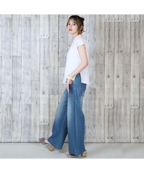 aity(アイティ)の「デニムワイドベイカーパンツ(デニムパンツ・レディース・ネイビー/ワンウォッシュ/ブルー・M/L/LL/3L/4L)」の9枚目の写真