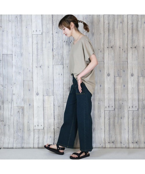 aity(アイティ)の「デニムワイドベイカーパンツ(デニムパンツ・レディース・ネイビー/ワンウォッシュ/ブルー・M/L/LL/3L/4L)」の15枚目の写真