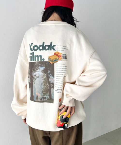 KODAK(コダック)の「【日本未発売/WEB限定】KODAK(コダック)/グラフィック プリント プルオーバー スウェットシャツ/Scenery graphic sweatshirt(スウェット・レディース・ピンク/ブラック/アイボリー/ブルー・M/L/XL)」の19枚目の写真