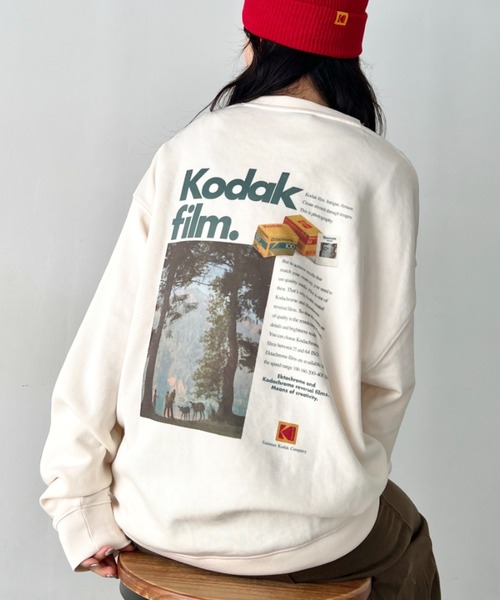 KODAK(コダック)の「【日本未発売/WEB限定】KODAK(コダック)/グラフィック プリント プルオーバー スウェットシャツ/Scenery graphic sweatshirt(スウェット・レディース・ピンク/ブラック/アイボリー/ブルー・M/L/XL)」の18枚目の写真