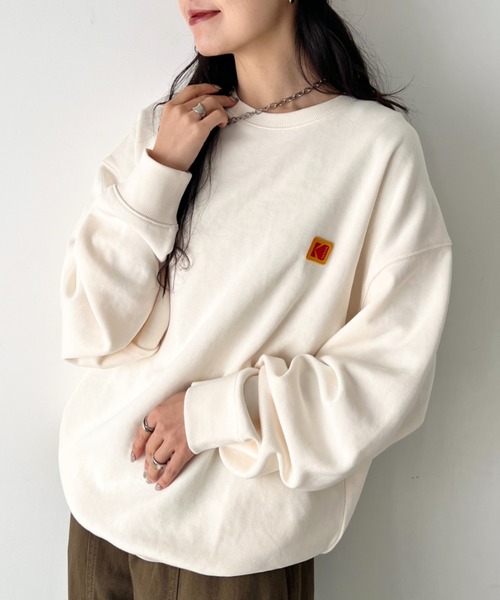 KODAK(コダック)の「【日本未発売/WEB限定】KODAK(コダック)/グラフィック プリント プルオーバー スウェットシャツ/Scenery graphic sweatshirt(スウェット・レディース・ピンク/ブラック/アイボリー/ブルー・M/L/XL)」の11枚目の写真