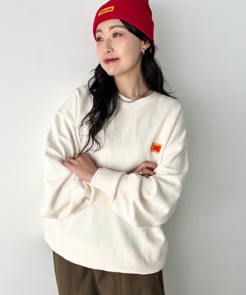 KODAK(コダック)の「【日本未発売/WEB限定】KODAK(コダック)/グラフィック プリント プルオーバー スウェットシャツ/Scenery graphic sweatshirt(スウェット・レディース・ピンク/ブラック/アイボリー/ブルー・M/L/XL)」の15枚目の写真