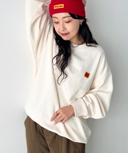 KODAK(コダック)の「【日本未発売/WEB限定】KODAK(コダック)/グラフィック プリント プルオーバー スウェットシャツ/Scenery graphic sweatshirt(スウェット・レディース・ピンク/ブラック/アイボリー/ブルー・M/L/XL)」の16枚目の写真
