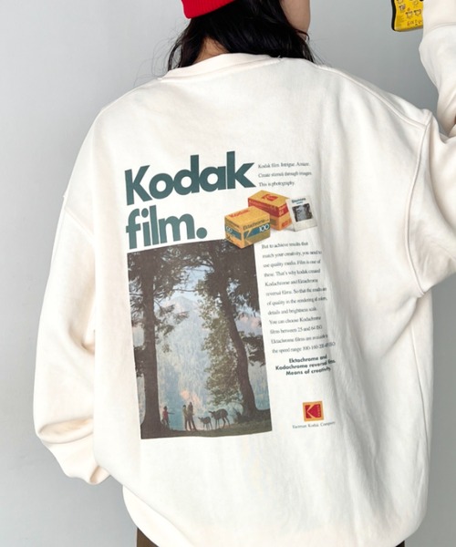 KODAK(コダック)の「【日本未発売/WEB限定】KODAK(コダック)/グラフィック プリント プルオーバー スウェットシャツ/Scenery graphic sweatshirt(スウェット・レディース・ピンク/ブラック/アイボリー/ブルー・M/L/XL)」の5枚目の写真