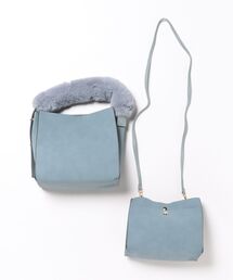 カシュカシュ cachechche / 横ヒネリインバッグセットファーハンドル