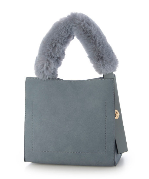 cache cache(カシュ カシュ)の「カシュカシュ cachechche / 横ヒネリインバッグセットファーハンドル(トートバッグ・レディース・ブルー・FREE)」の5枚目の写真