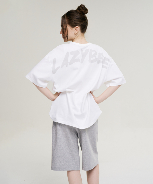 LAZYBEE(レイジービー)の「ワンタックジャイアントフィットフレッシュバミューダパンツ W メランジグレー(その他パンツ・レディース・グレー・SMALL/MEDIUM/LARGE/X-LARGE/XX-LARGE)」の3枚目の写真