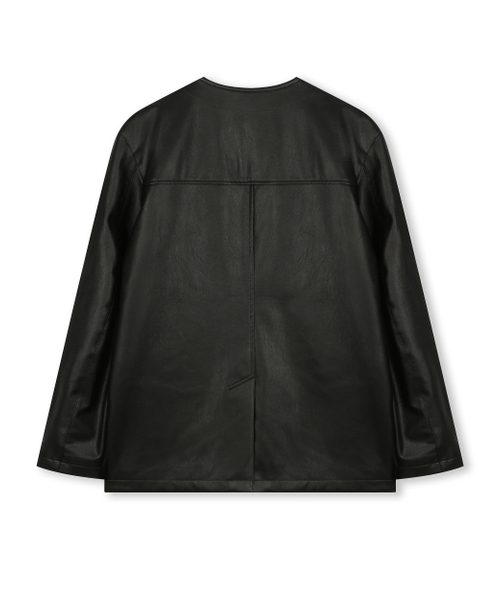 BESLOW(ビースロー)の「COLLARLESS JACKET LEATHER BLACK(テーラードジャケット・メンズ・その他・SMALL/MEDIUM/LARGE/X-LARGE)」の6枚目の写真