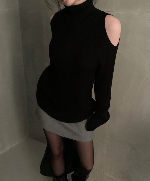 FREE STYLISTS(フリー スタイリスト)の「YUGA_YGMC Turtleneck knit top(ニット/セーター・レディース・ブラック/オフホワイト/レッド・FREE)」の15枚目の写真