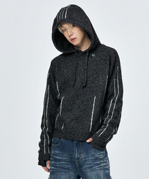 SCHISM INDUCING（スキズムインデューシング）の「PARALLEL LINE HOODED SWEATER CHARCOAL（ニット/セーター）」