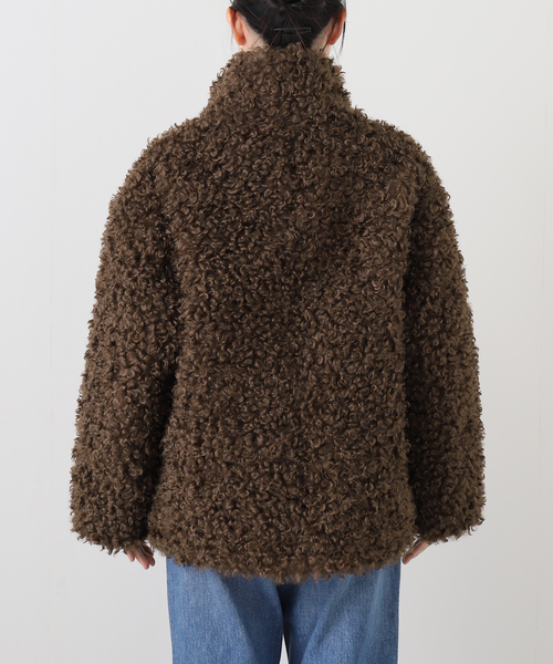 SLOBE IENA（スローブイエナ）の「リバーシブルフェイクムートンスタンドブルゾン（ムートンコート・レディース・ブラウン・38/36）」の10枚目の写真