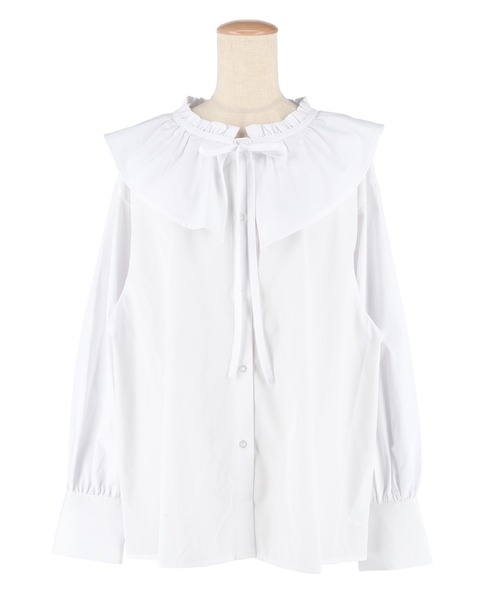 coca(coca)(コカ)の「襟フリルオーバーサイズシャツ(シャツ/ブラウス・レディース・ホワイト/ストライプ・L/M/S)」の21枚目の写真