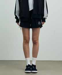 RIBBON JERSEY TRACK SHORTS PANTS / BLACK
