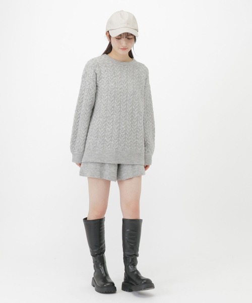 GLOBAL WORK（グローバルワーク）の「ゆったりニットSETUP/AND YUA ANY/599711（ワンピース・キッズ・ネイビー/杢グレー・SMALL/MEDIUM）」の5枚目の写真