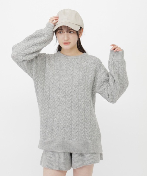 GLOBAL WORK（グローバルワーク）の「ゆったりニットSETUP/AND YUA ANY/599711（ワンピース・キッズ・ネイビー/杢グレー・SMALL/MEDIUM）」の6枚目の写真