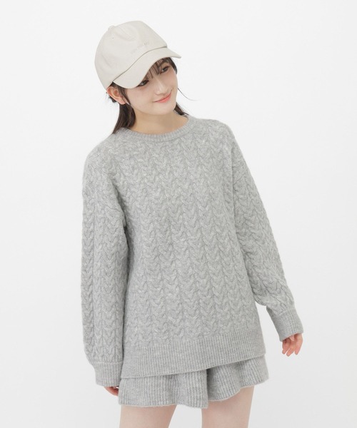 GLOBAL WORK（グローバルワーク）の「ゆったりニットSETUP/AND YUA ANY/599711（ワンピース・キッズ・ネイビー/杢グレー・SMALL/MEDIUM）」の7枚目の写真